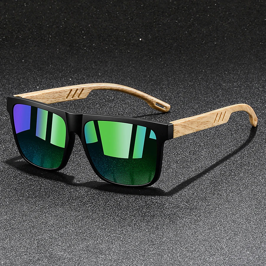 Woodgrain Square Mirror