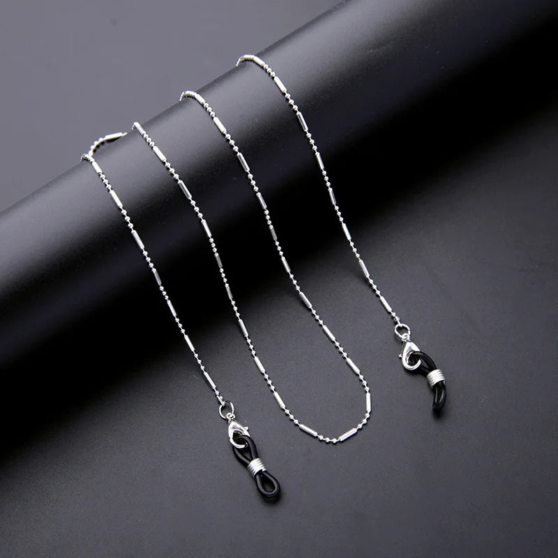 Handmade Beaded Glasses Chain – Silver Fine Ball