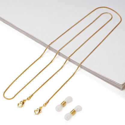 Handmade Beaded Glasses Chain – Gold Snake