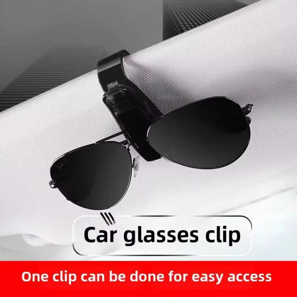 DoubleEdge Car Visor Glasses Holder | In use
