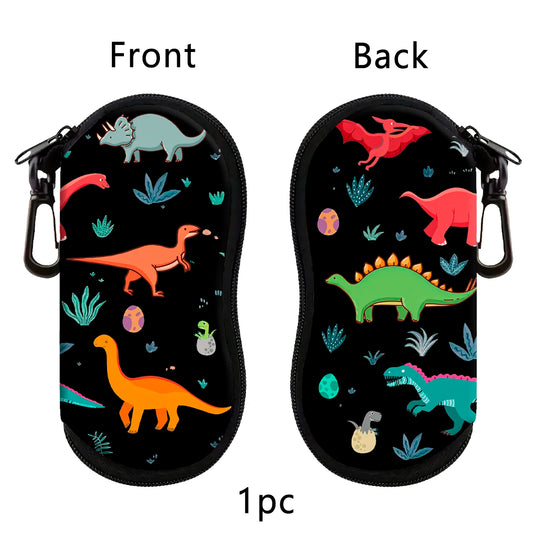Cartoon Print Glasses Case – Dinosaurs