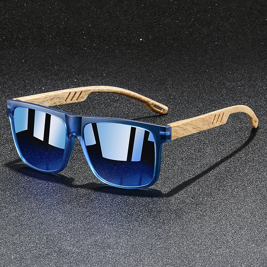 Woodgrain Square Mirror