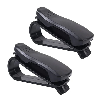 DoubleEdge Car Visor Glasses Holder – Black (Pack of 2)