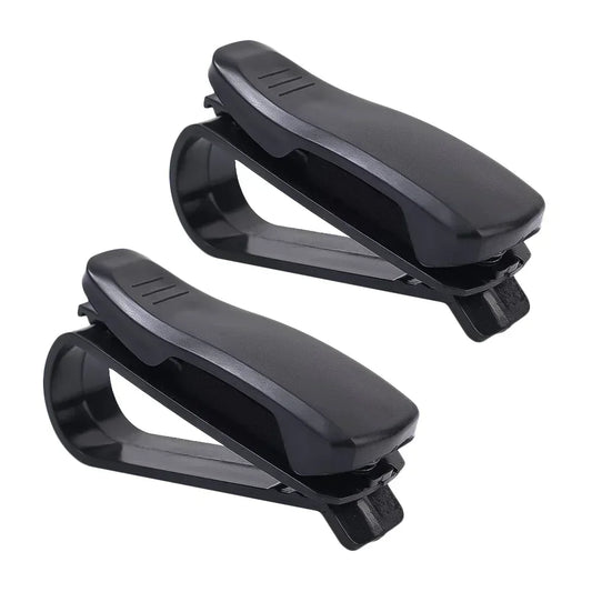 DoubleEdge Car Visor Glasses Holder – Black (Pack of 2)
