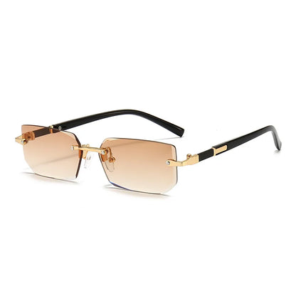 Halo Rimless Rectangle – Gradient Brown