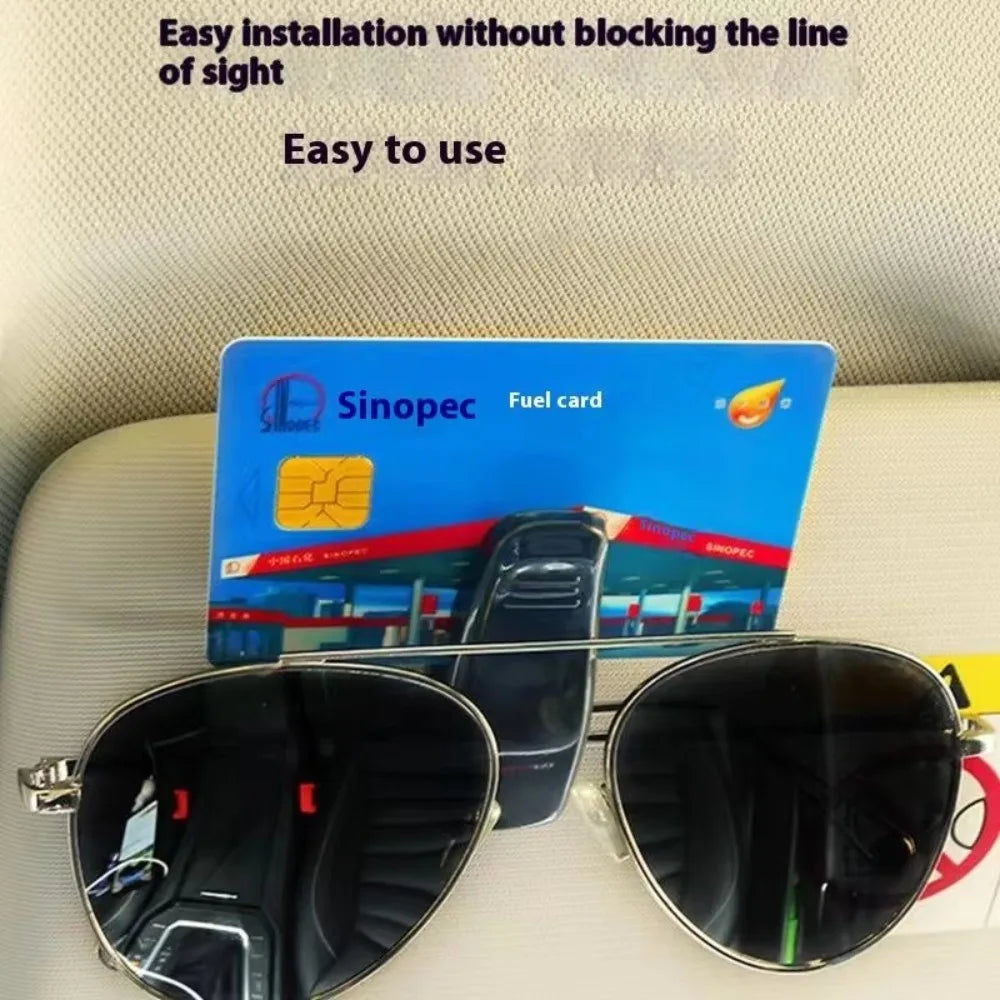 DoubleEdge Car Visor Glasses Holder | In use
