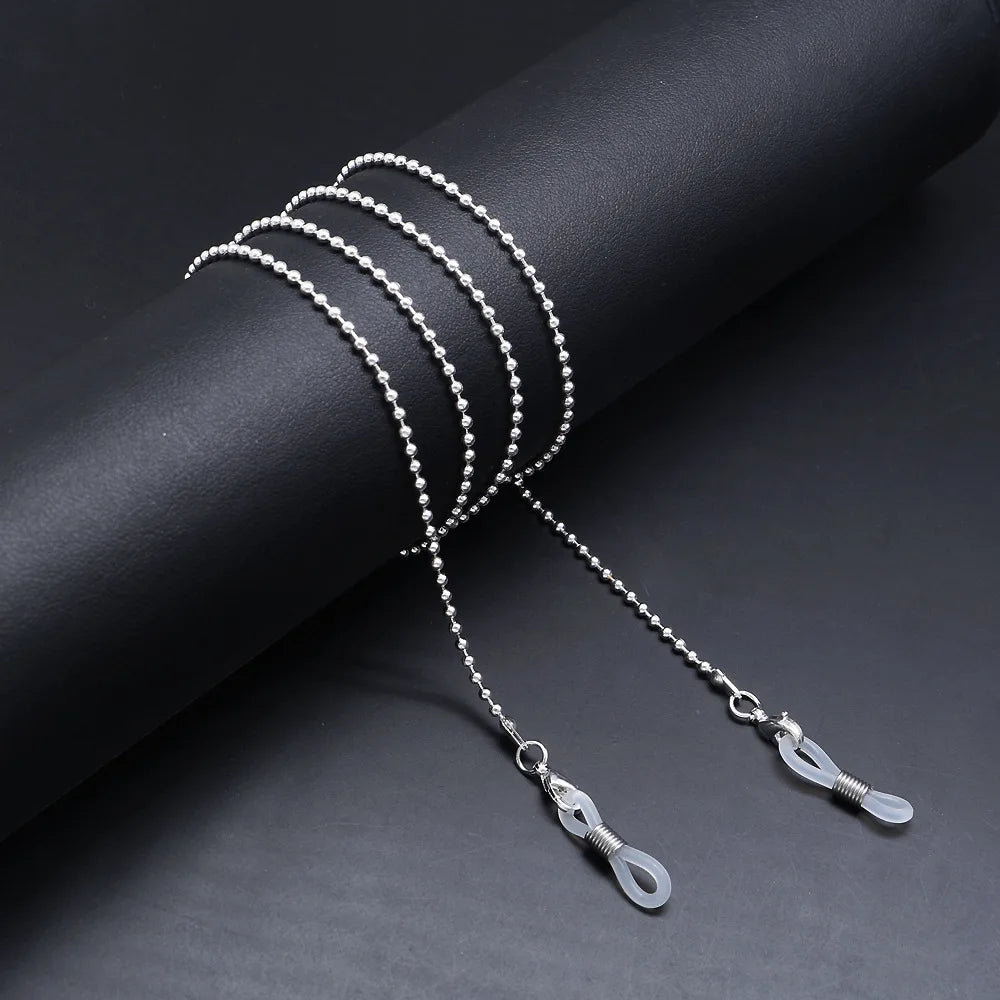 Handmade Beaded Glasses Chain – Silver Ball Chain