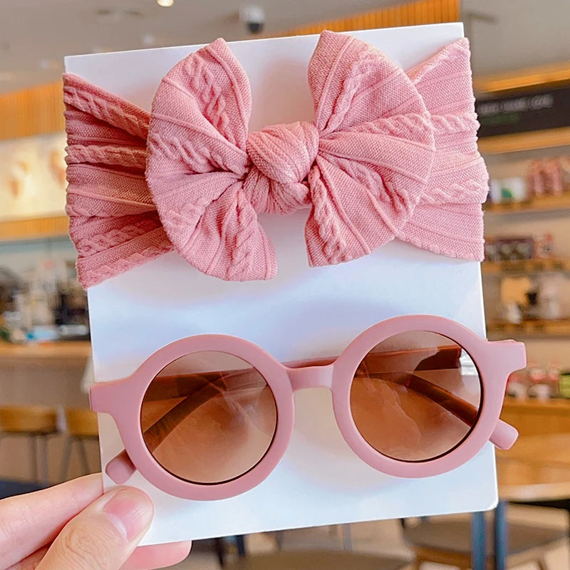 JuniorView Kids Sunglasses + Free Headband – Dusty Pink