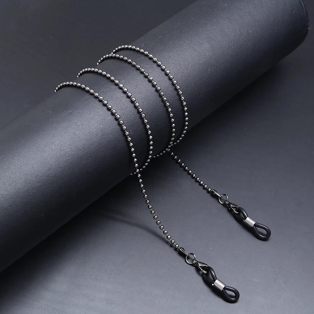 Handmade Beaded Glasses Chain – Black Ball Chain