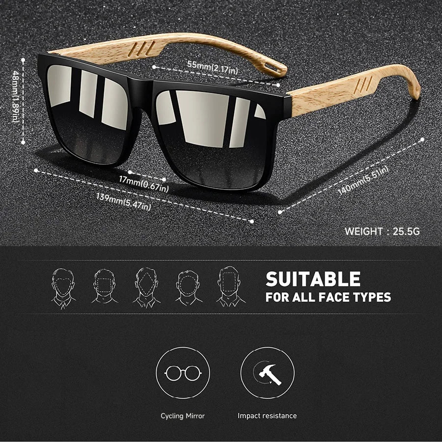 Woodgrain Square Mirror