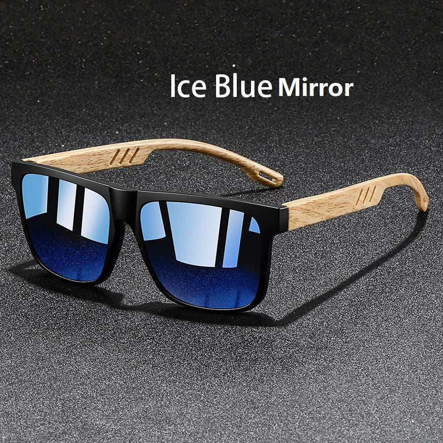 Woodgrain Square Mirror – Ice Blue Mirror