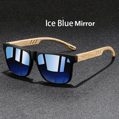 Woodgrain Square Mirror – Ice Blue Mirror