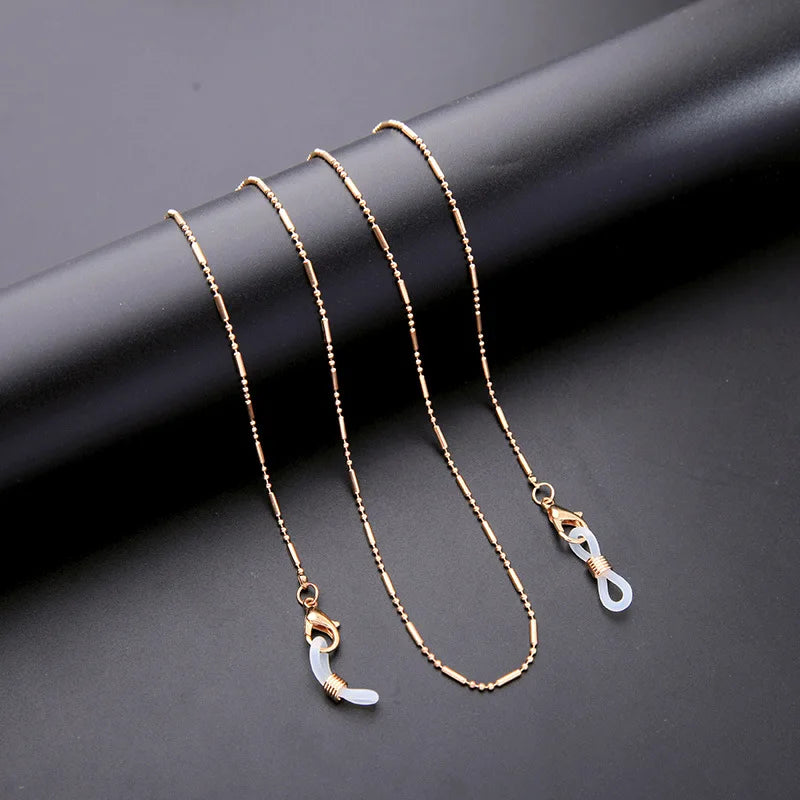 Handmade Beaded Glasses Chain – Gold Fine Ball