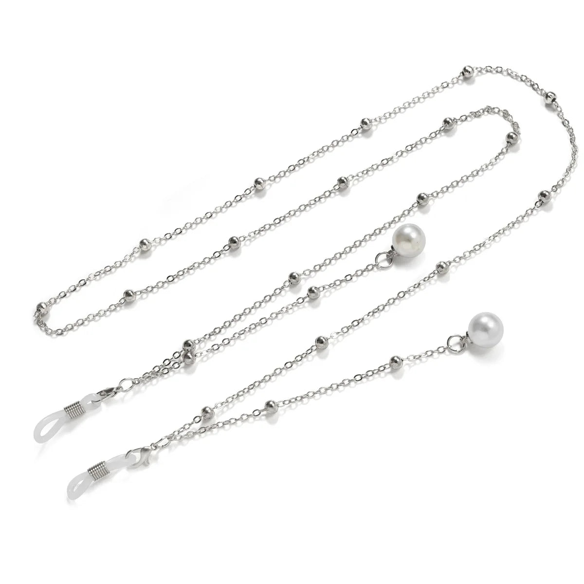 Glasses Chains & Lanyards – Silver Beaded Pearl