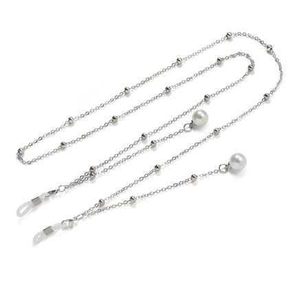 Glasses Chains & Lanyards – Silver Beaded Pearl