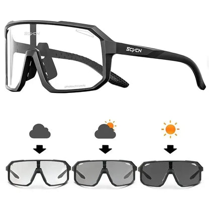 TrailShift Photochromic Cycling Glasses – Black
